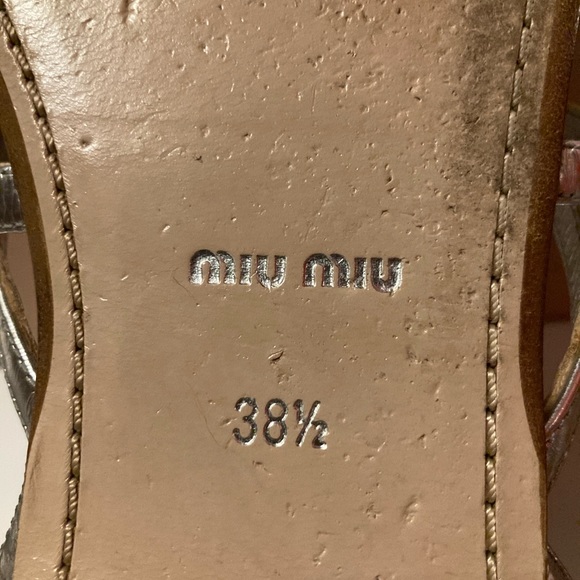 MIU MIU Multicolor Leather Crystal Embellished Parrot Sandals Size 38.5 - Picture 7 of 8